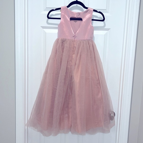 NWT Flower Girl Dress SIZE 4 5 Dusty Rose wedding party JJ’s House Heart cut out - Picture 10 of 13